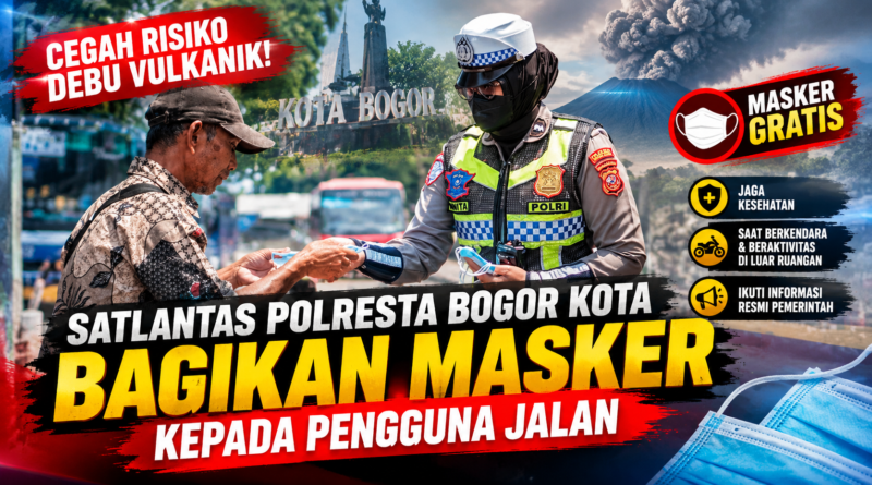 Antisipasi Debu Vulkanik, Satlantas Polresta Bogor Kota Bagikan Masker kepada Warga Antisipasi Debu Vulkanik, Satlantas Polresta Bogor Kota Bagikan Masker kepada Warga