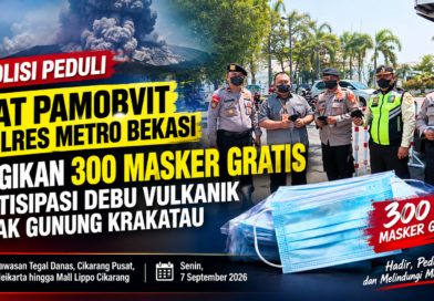 SAT PAMOBVIT POLRES METRO BEKASI BAGIKAN 300 MASKER GRATIS, PERKUAT ANTISIPASI DEBU VULKANIK SAT PAMOBVIT POLRES METRO BEKASI BAGIKAN 300 MASKER GRATIS, PERKUAT ANTISIPASI DEBU VULKANIK